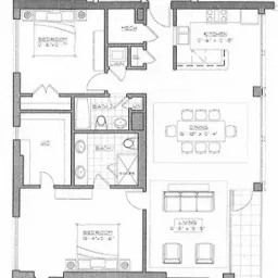 Two Bedroom, Two Bath with Terrace