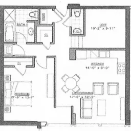 One Bedroom, Loft, 1-1/2 Bath