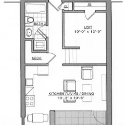 Loft, One Bath with Terrace
