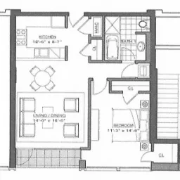 One Bedroom, One Bath with Terrace